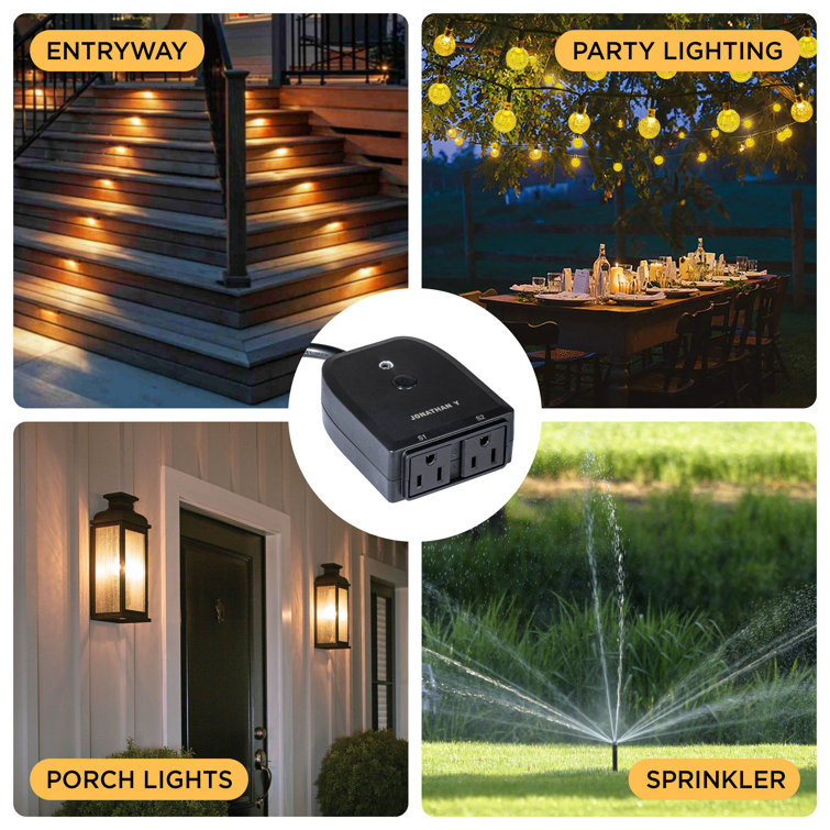 Symple Stuff Outdoor Smart Dual Plug Wifi Remote App Control For